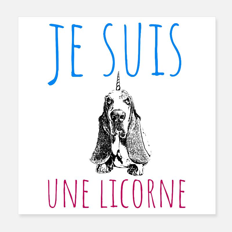 Ich bin ein Einhorn, ein verkleideter Hund Poster 20x20 cm
