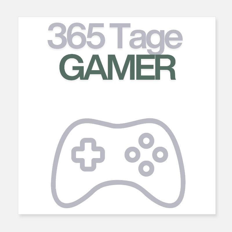 365 Tage Gamer Controller Icon Poster 20x20 cm