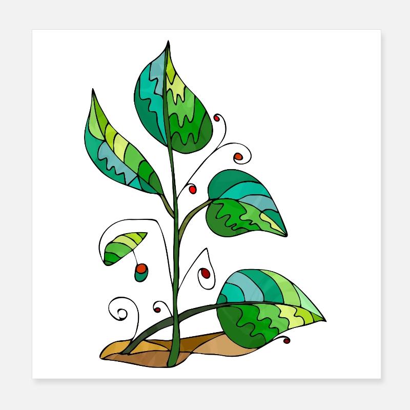 leaves Poster 8" x 8" (20x20 cm)