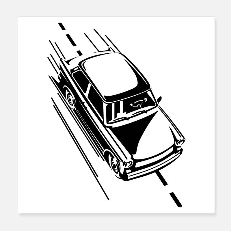 Trabi 601 en tournée (couleur changeante) Poster 20 x 20 cm