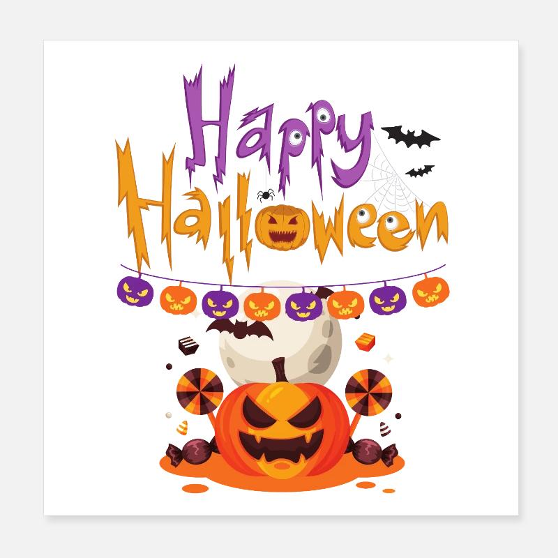 Joyeux plaisir de citrouille d’Halloween Poster 20 x 20 cm