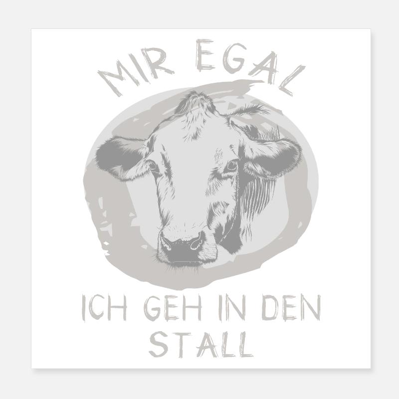 Kuh Spruch Stall Humor Poster 20x20 cm