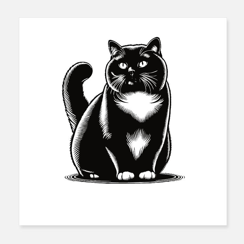 British Shorthair Design – Classy and Fluffy Poster 8" x 8" (20x20 cm)