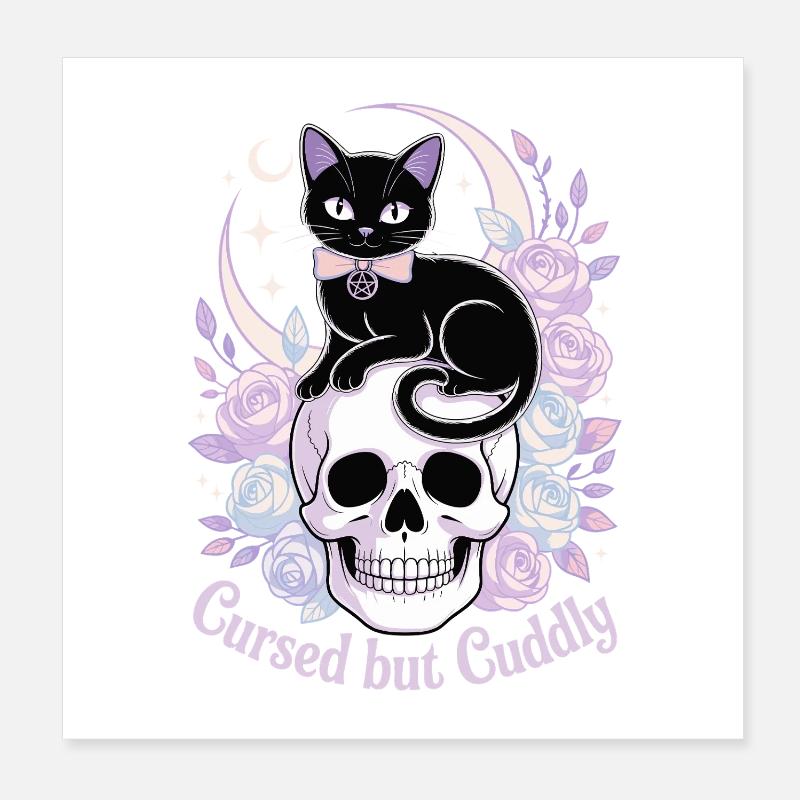 Maudit et câlin : Crâne de chat Poster 20 x 20 cm