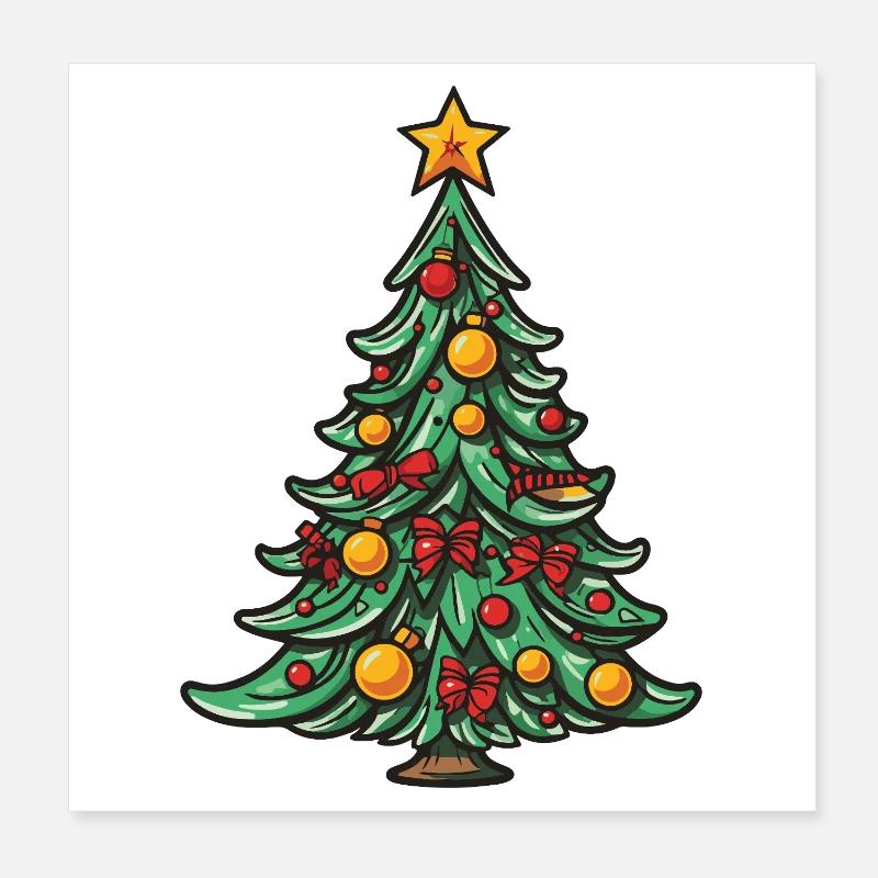 Sapin de Noël Noël Poster 20 x 20 cm