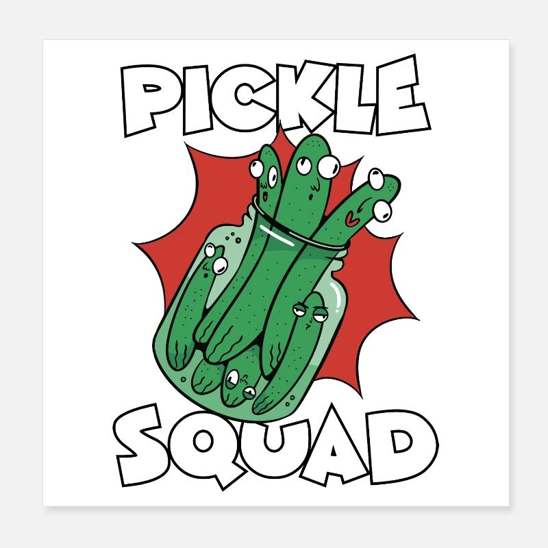 Pickle Squad Gurken Team Gurkenglas Gurkentruppe Poster 20x20 cm