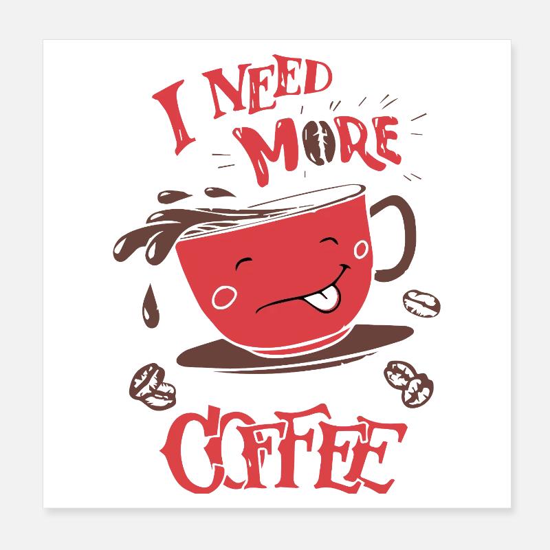 Plus de café s’il vous plaît Poster 20 x 20 cm