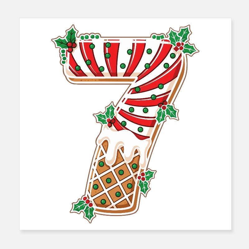 Weihnachts 7 Eisstiel Mistel Poster 20x20 cm