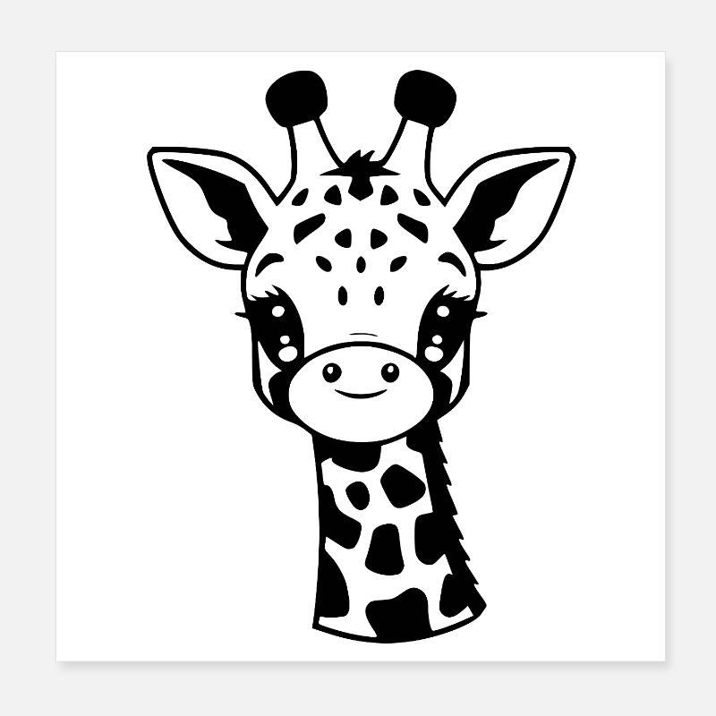 Giraffe T-shirt Geschenk Poster 20x20 cm
