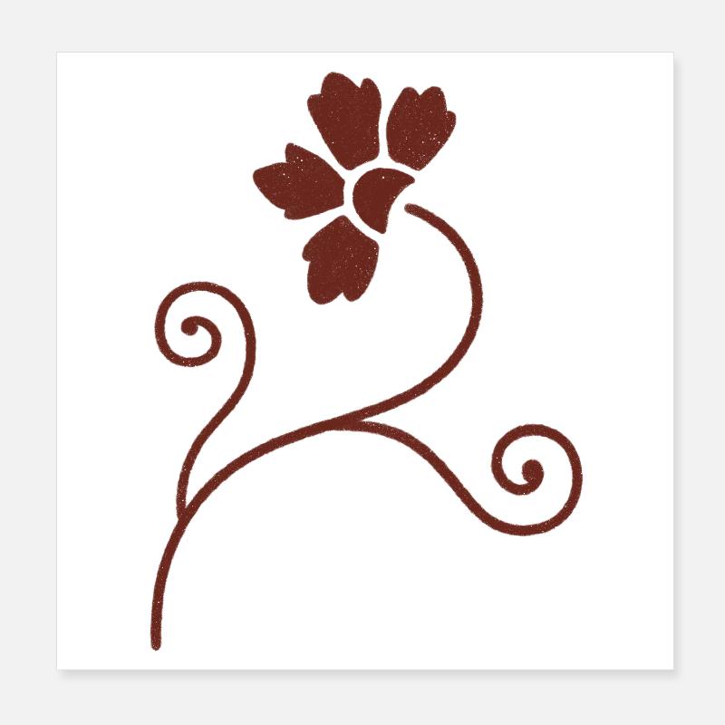 Rustic Floral Ornament - Poster 8" x 8" (20x20 cm) - white