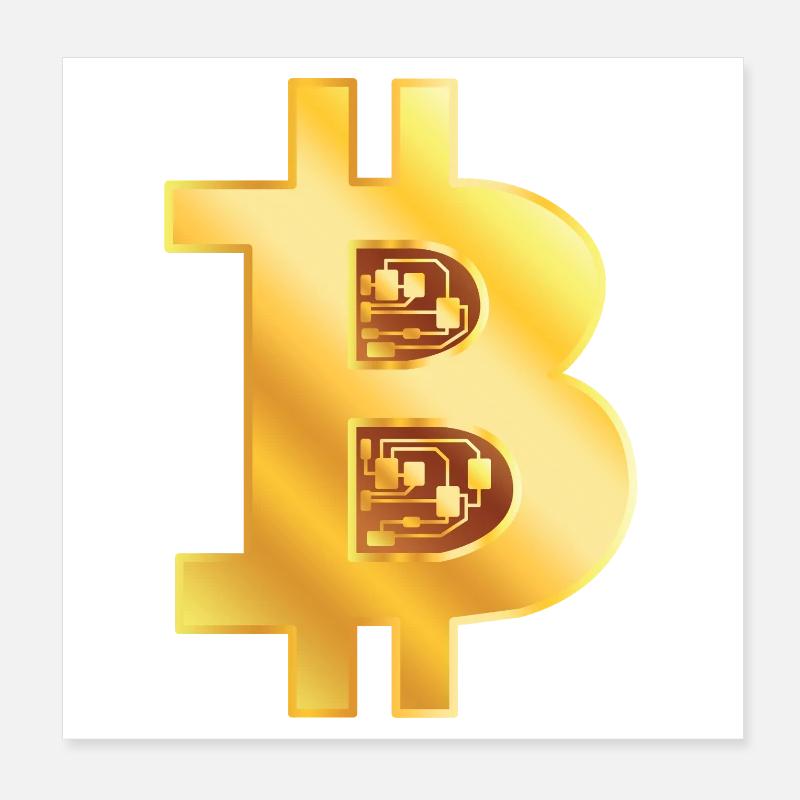 Bitcoin Gold Poster 20x20 cm