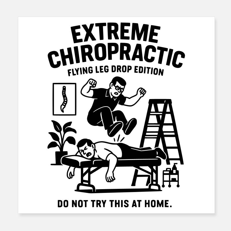 Chiropractor Physio Spine Treatment Poster 8" x 8" (20x20 cm)
