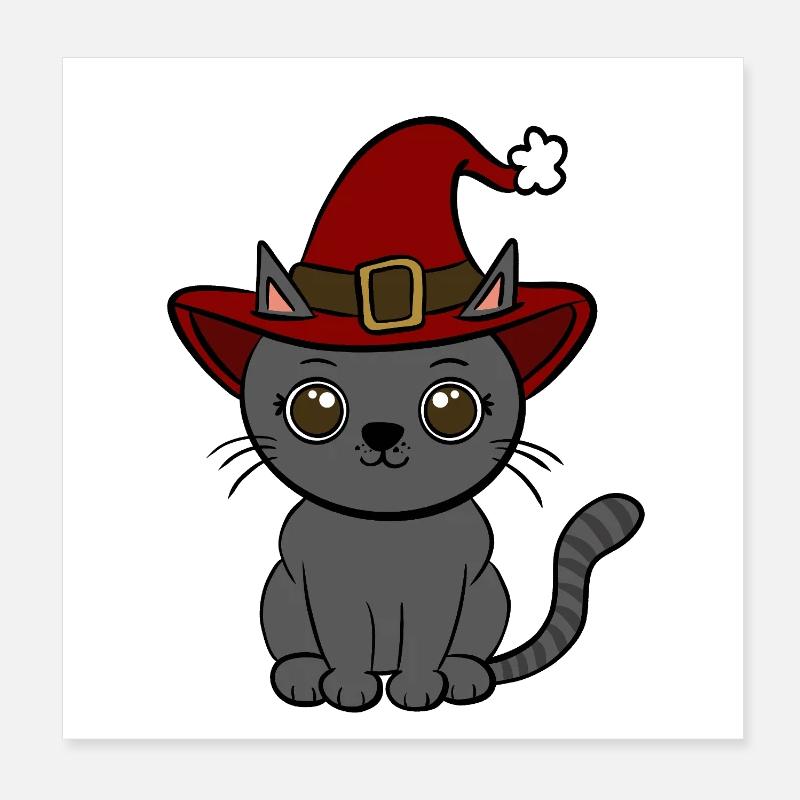 Cat Christmas Poster 8" x 8" (20x20 cm)