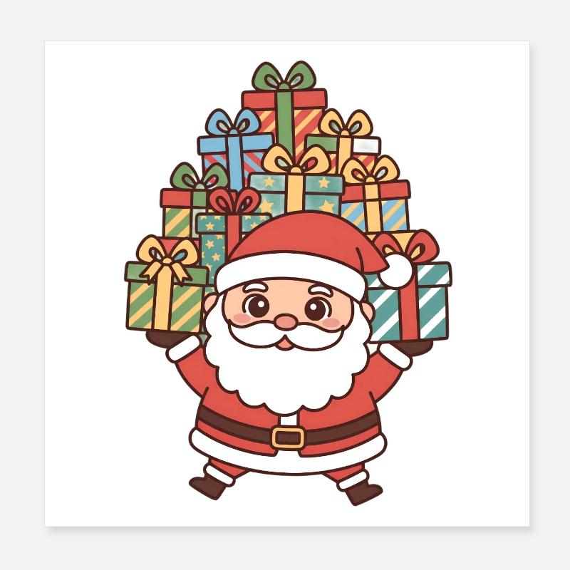 Weihnachtsmann Nikolaus Poster 20x20 cm