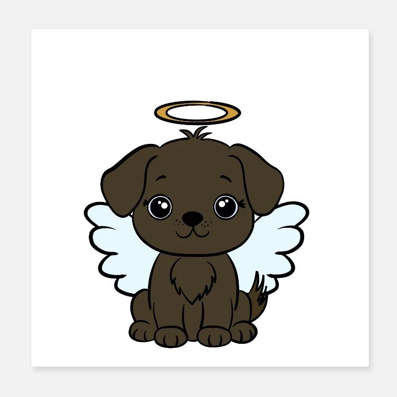 Hund mit Heiligenschein Poster 20x20 cm