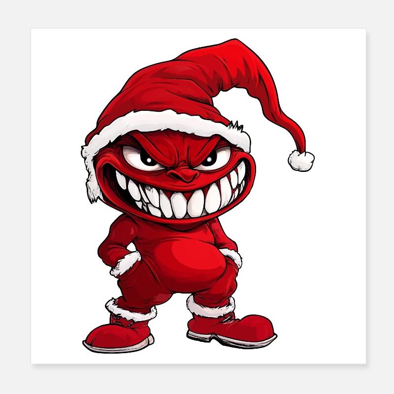 Devil Christmas Poster 8" x 8" (20x20 cm)