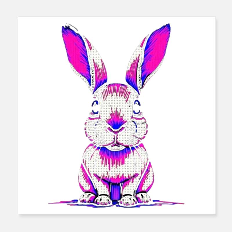 Tox le Lapin  Poster 20 x 20 cm