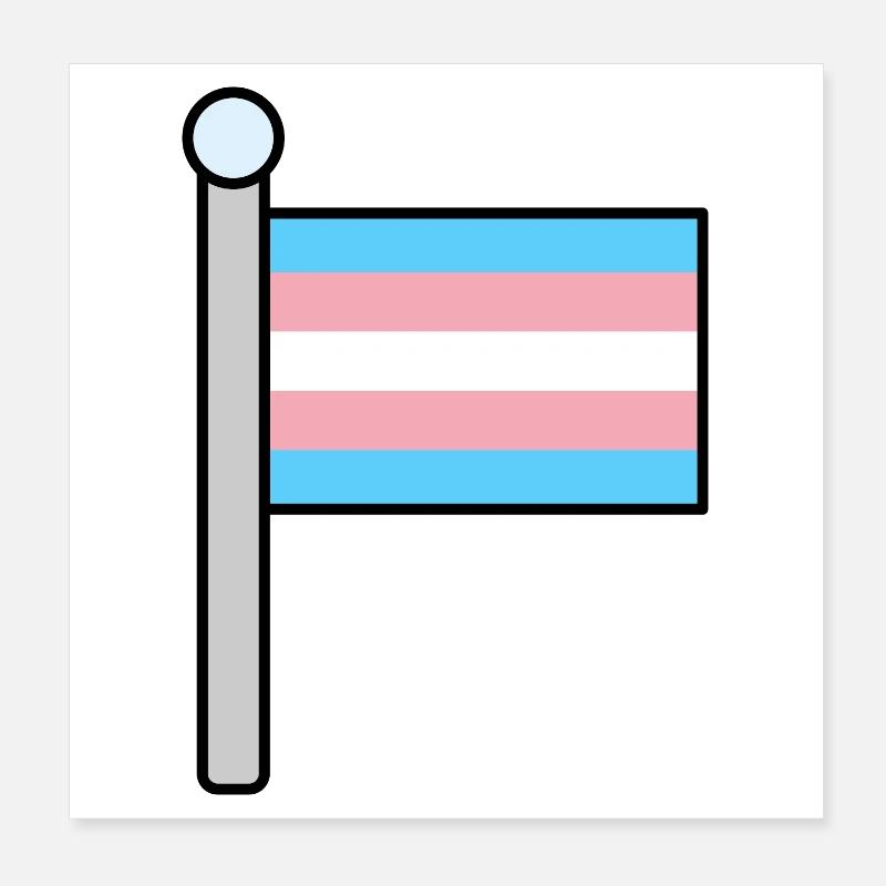 Trans Pride-Flagge Poster 20x20 cm