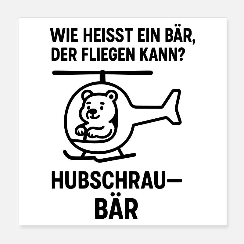 hubschraubär kinder witz Poster 20x20 cm