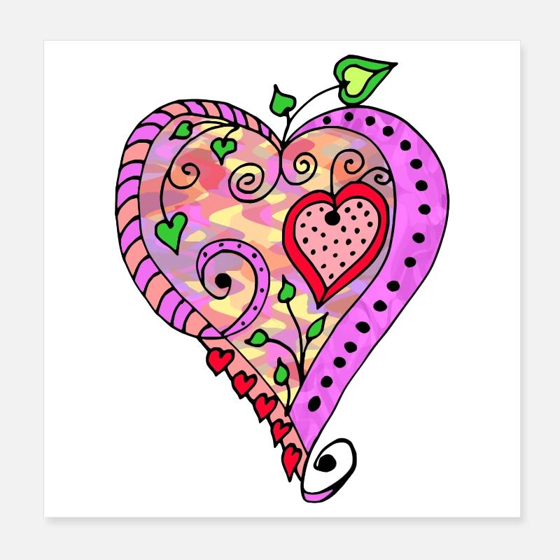 Herz Poster 20x20 cm