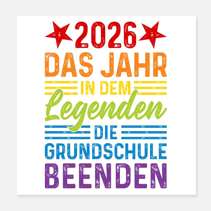 Année 2026 Legends End École primaire Poster 20 x 20 cm
