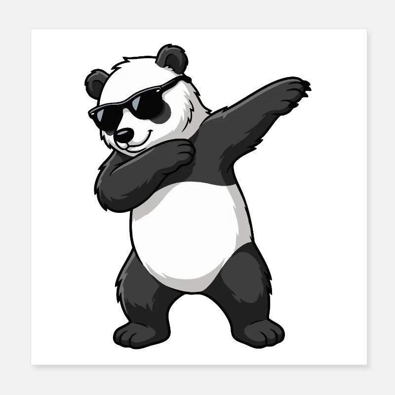 Dab Panda Poster 20x20 cm