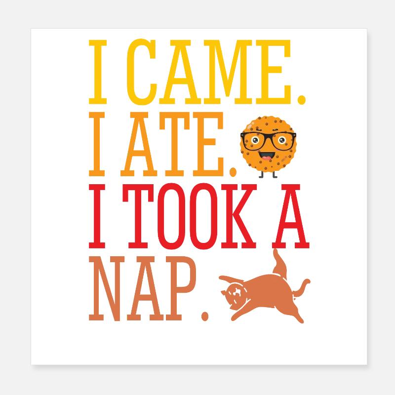 I came ate took a nap Poster 20x20 cm