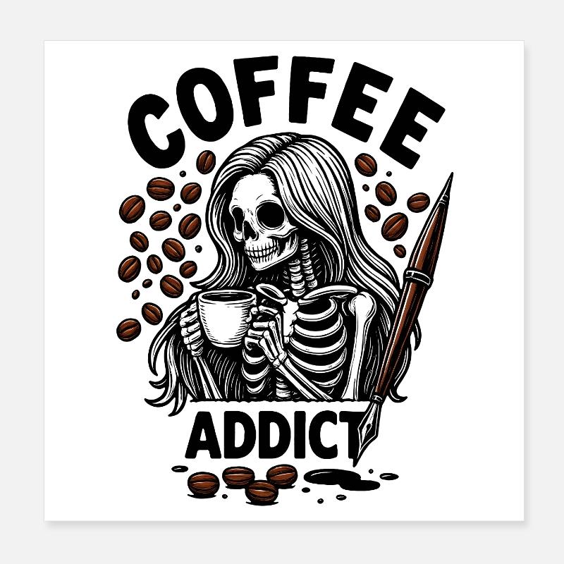 Kaffee bis zum Tod Poster 20x20 cm