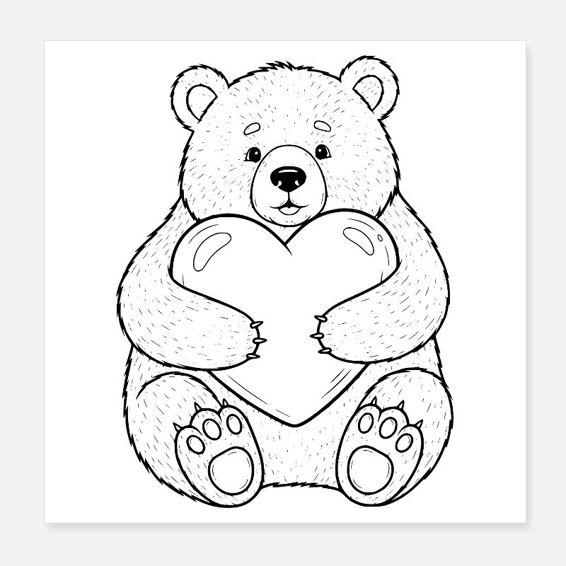 Teddybär mit Herz – kuschelige Liebe Poster 20x20 cm