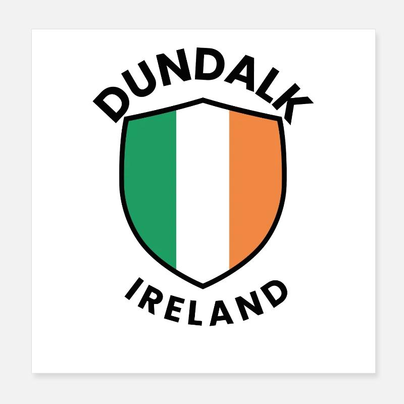 Dundalk Crest Ireland Flag Poster 8" x 8" (20x20 cm)
