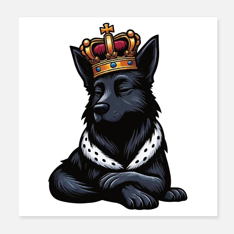 Black German Shepherd German Shepherd Owner Poster 8" x 8" (20x20 cm)