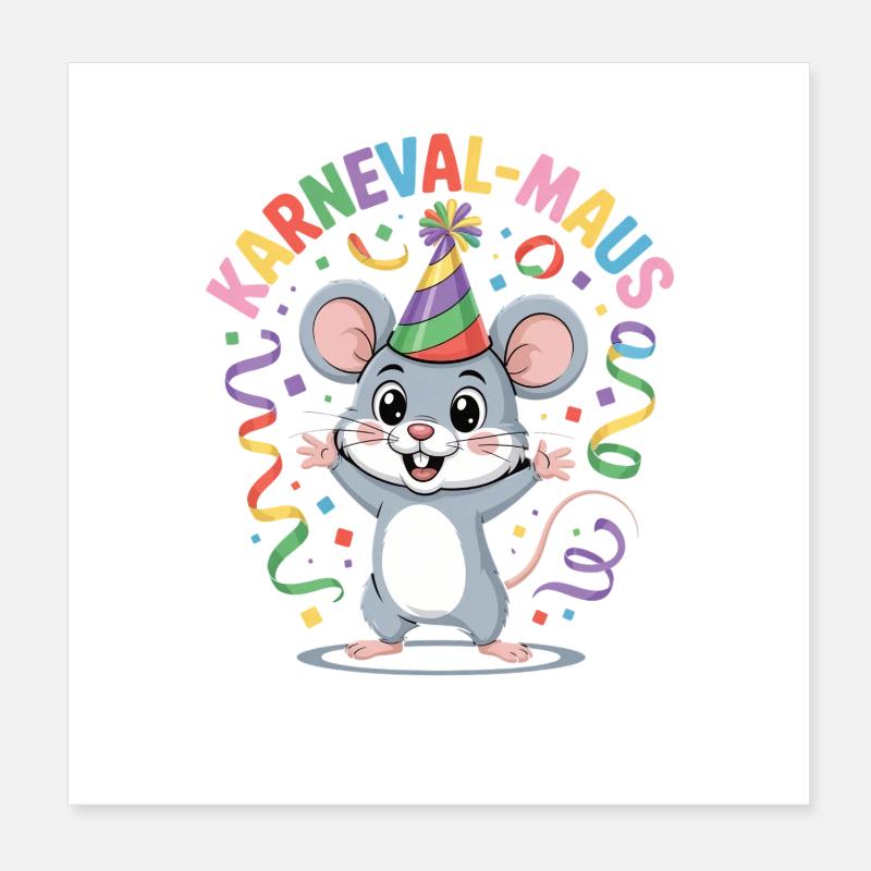 KARNEVALS MAUS Poster 20x20 cm