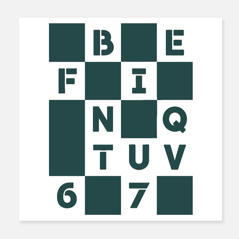 Cipher Grid Letters Poster 8" x 8" (20x20 cm)