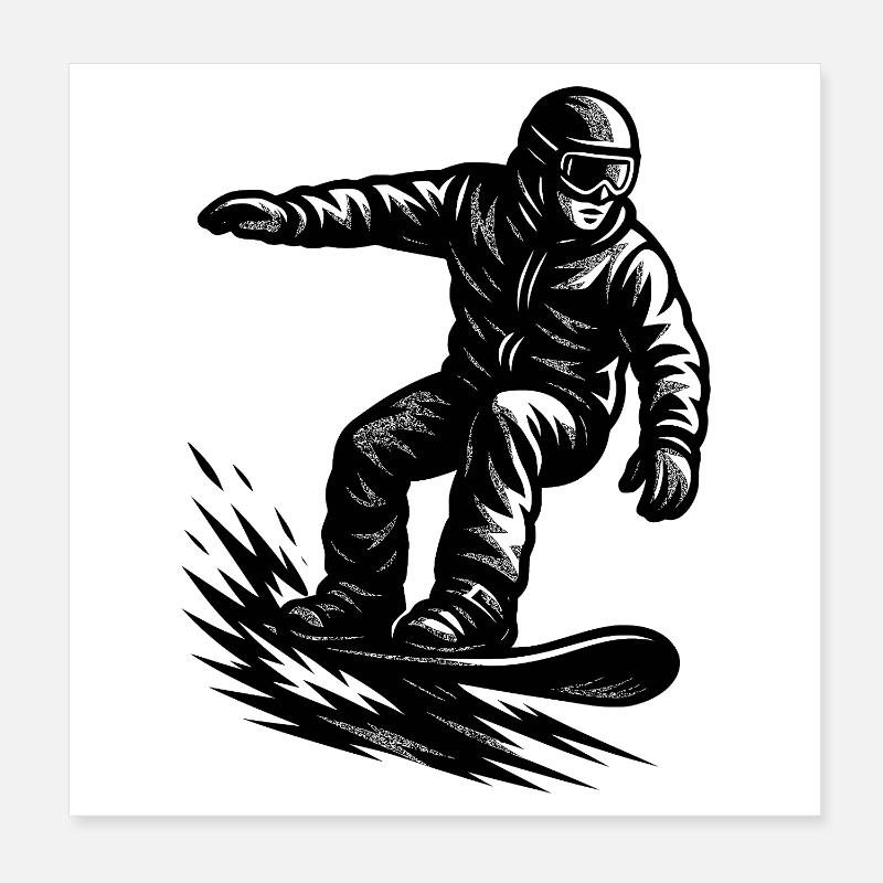 Kurz und klar Snowboard Poster 20x20 cm