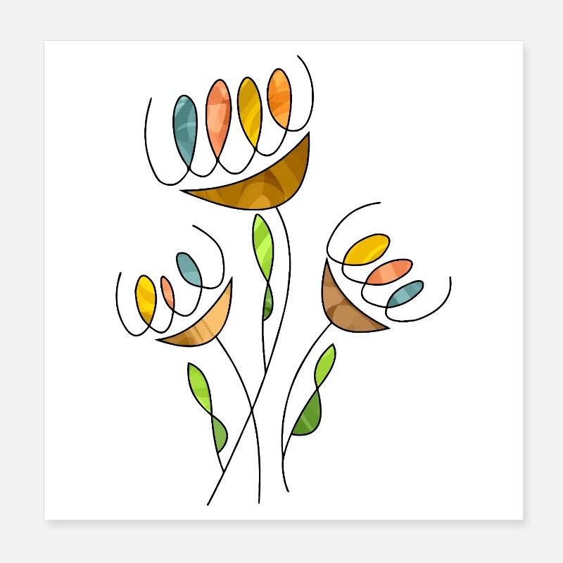 Flowers Poster 8" x 8" (20x20 cm)