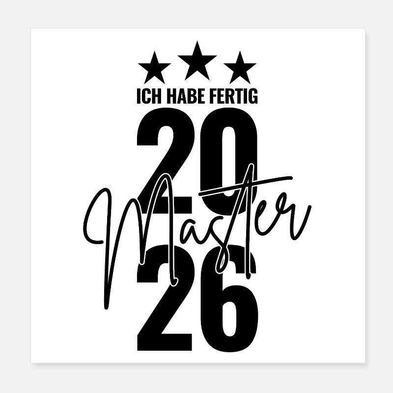Maîtrise 2026 J’ai terminé Poster 20 x 20 cm