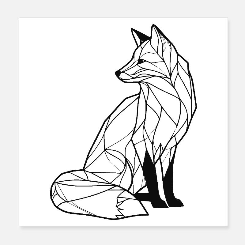 eleganter Fuchs Poster 20x20 cm