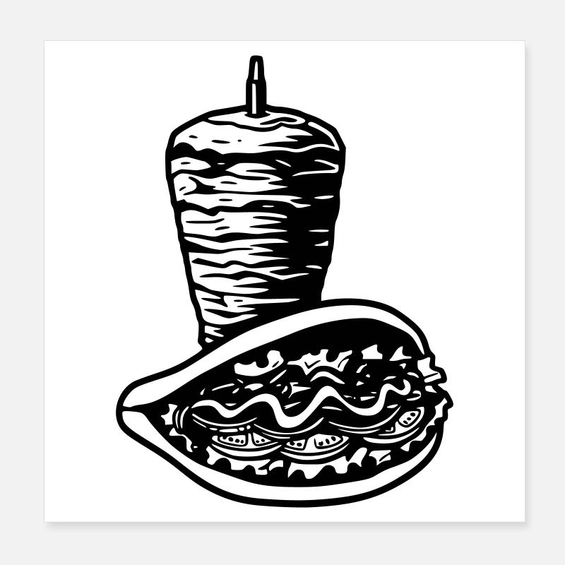 brocheaveckebab Poster 20 x 20 cm