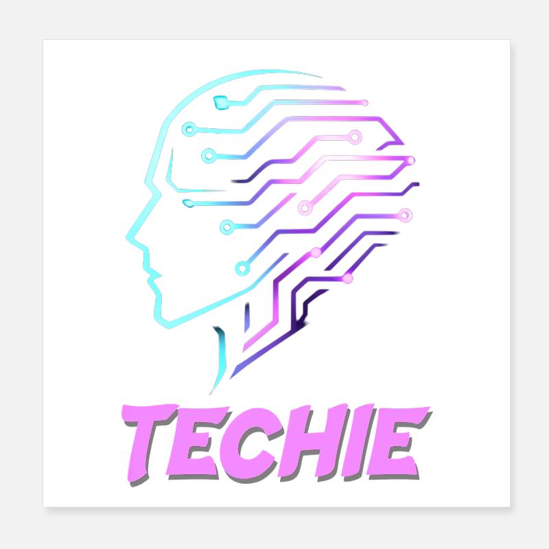 Technicien de circuits à tête néon Poster 20 x 20 cm