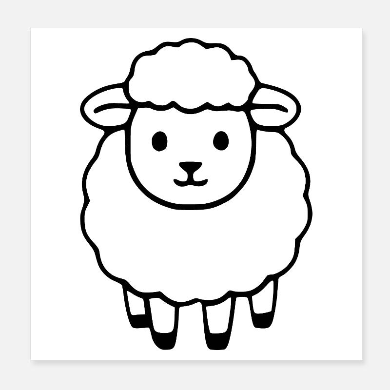 Sheep Sheep Lamb Poster 8" x 8" (20x20 cm)