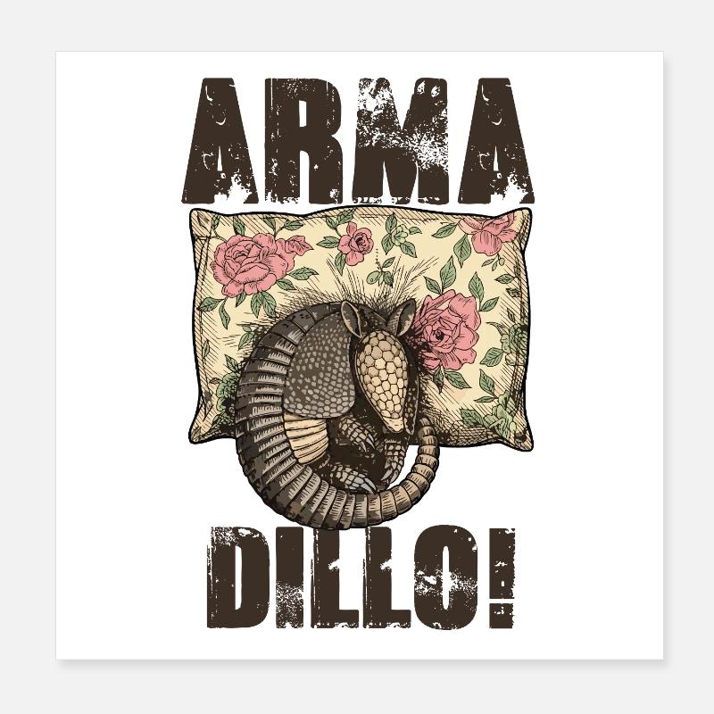 Armadillo Armadillo Vintage Ornate Armadillo Poster 8" x 8" (20x20 cm)