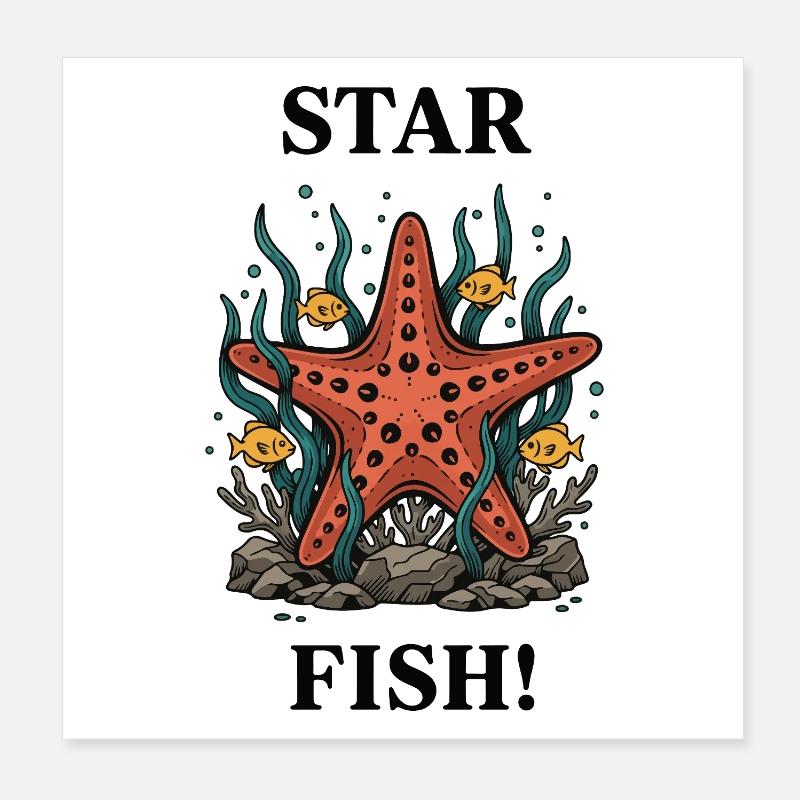 Star Fish Starfish Ocean Poster 8" x 8" (20x20 cm)