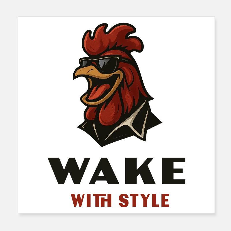 Coq avec style Poster 20 x 20 cm