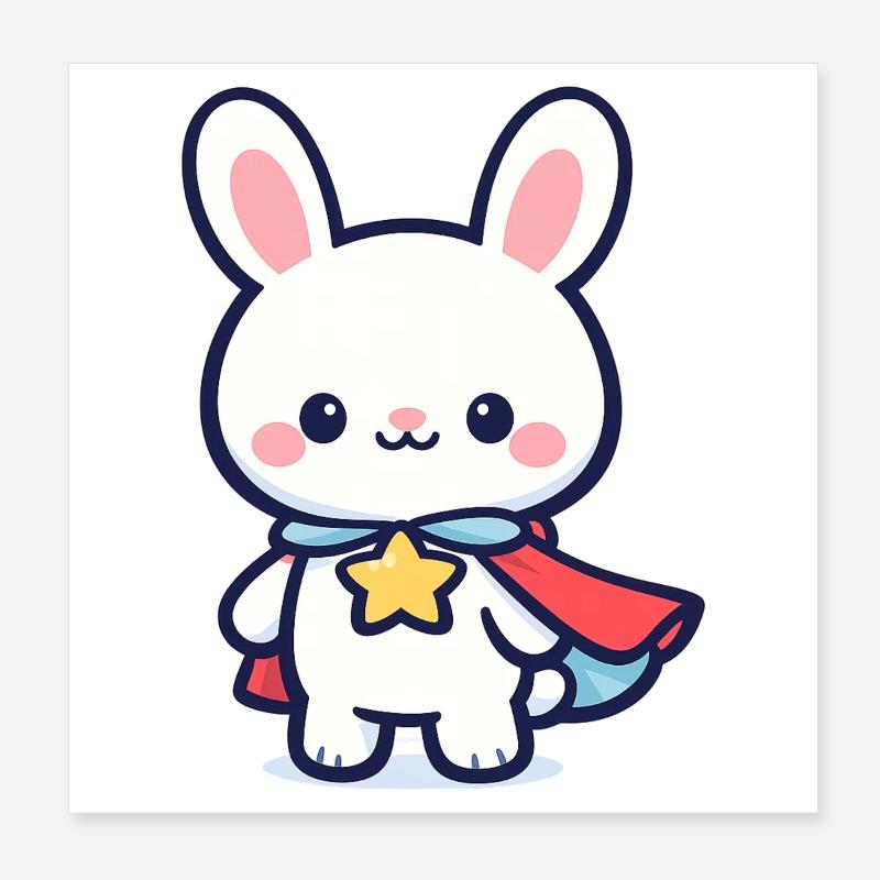 Miniheld Hase – Superhase Poster 20x20 cm