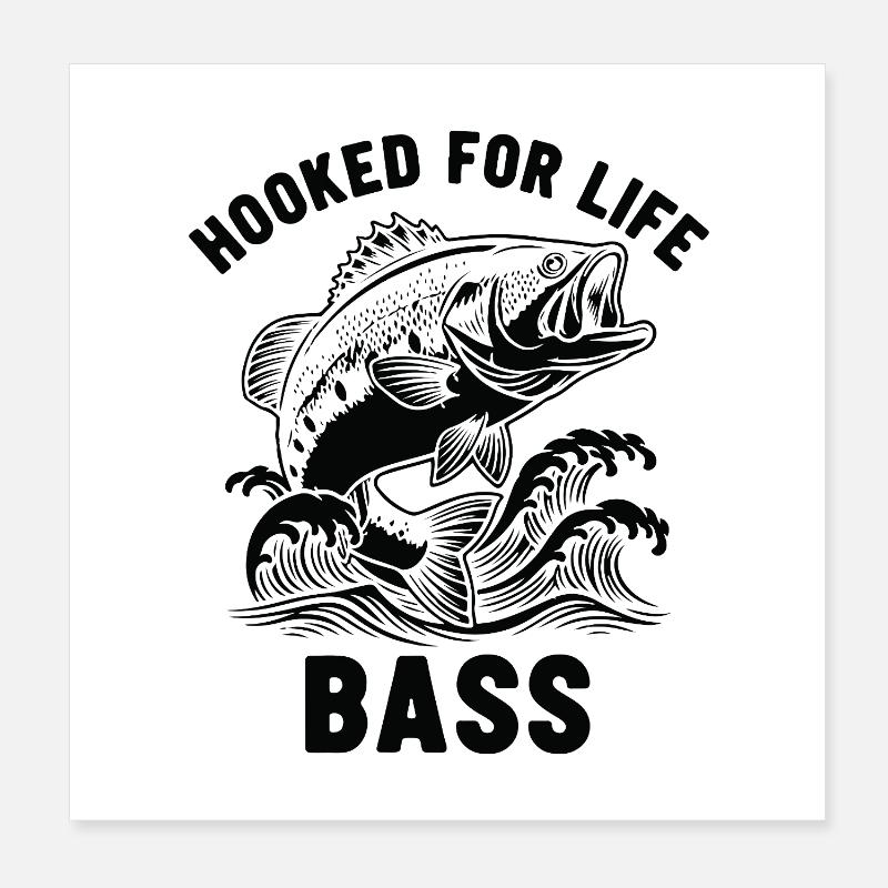 Pêche du bar rivière Poster 20 x 20 cm