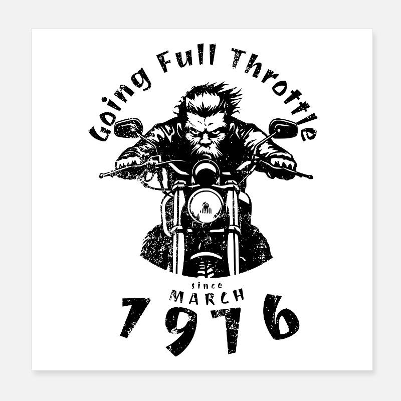 50. Geburtstag Going Full Throttle Since 03/1976 Poster 20x20 cm