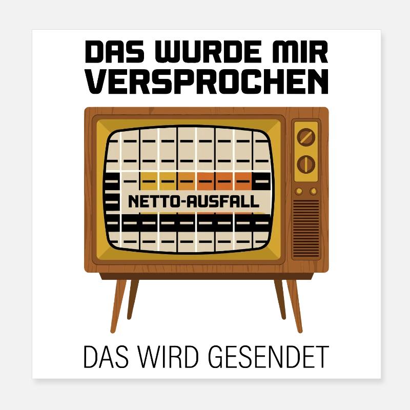 Défaillance nette Retro TV Poster 20 x 20 cm