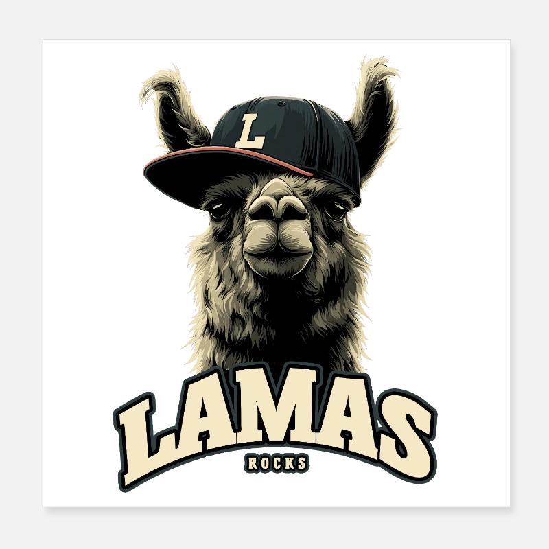 Lamas Rocks Poster 20x20 cm