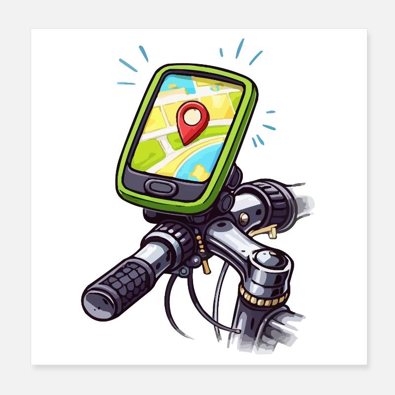 Bicycle navigation route finder Poster 8" x 8" (20x20 cm)