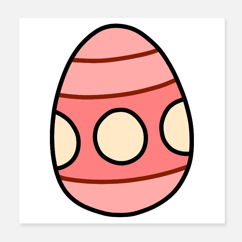 Pastel Striped Easter Egg Poster 8" x 8" (20x20 cm)